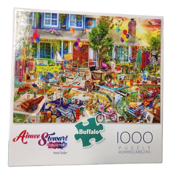 Two 1000pc puzzles Aimee Stewart Buffalo Games: Candylicious and Yardsale - Picture 2 of 8